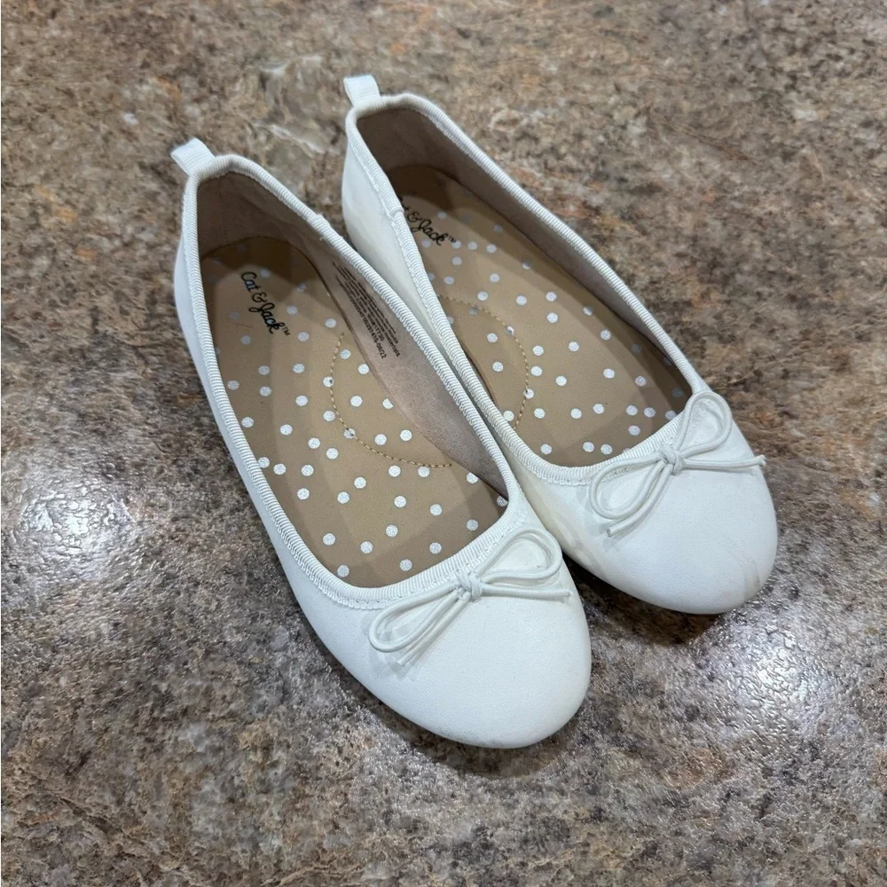 Girls White Cat & Jack Ballet Flats